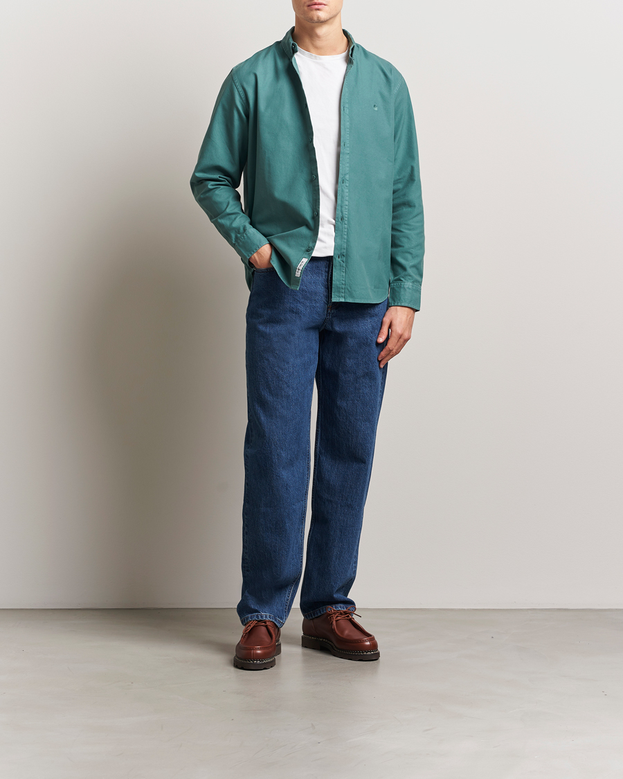 Herren | Hemden | Carhartt WIP | Bolton Cotton Oxford Shirt Silver Pine