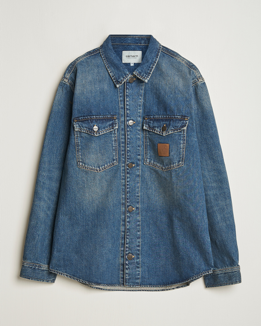 Herren | Hemden | Carhartt WIP | Lincoln Denim Shirt Jacket Blue Worn