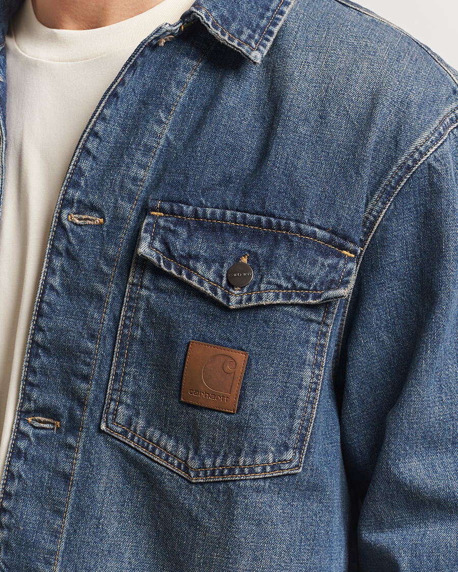 Herren | Hemden | Carhartt WIP | Lincoln Denim Shirt Jacket Blue Worn