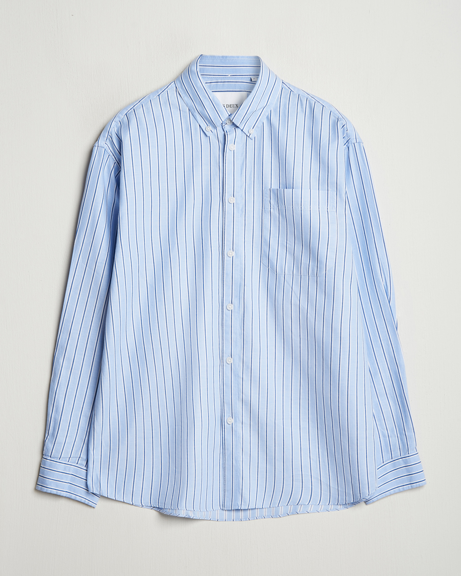 Herren | Hemden | LES DEUX | Kolton Herringbone Poplin Shirt Bel Air Blue