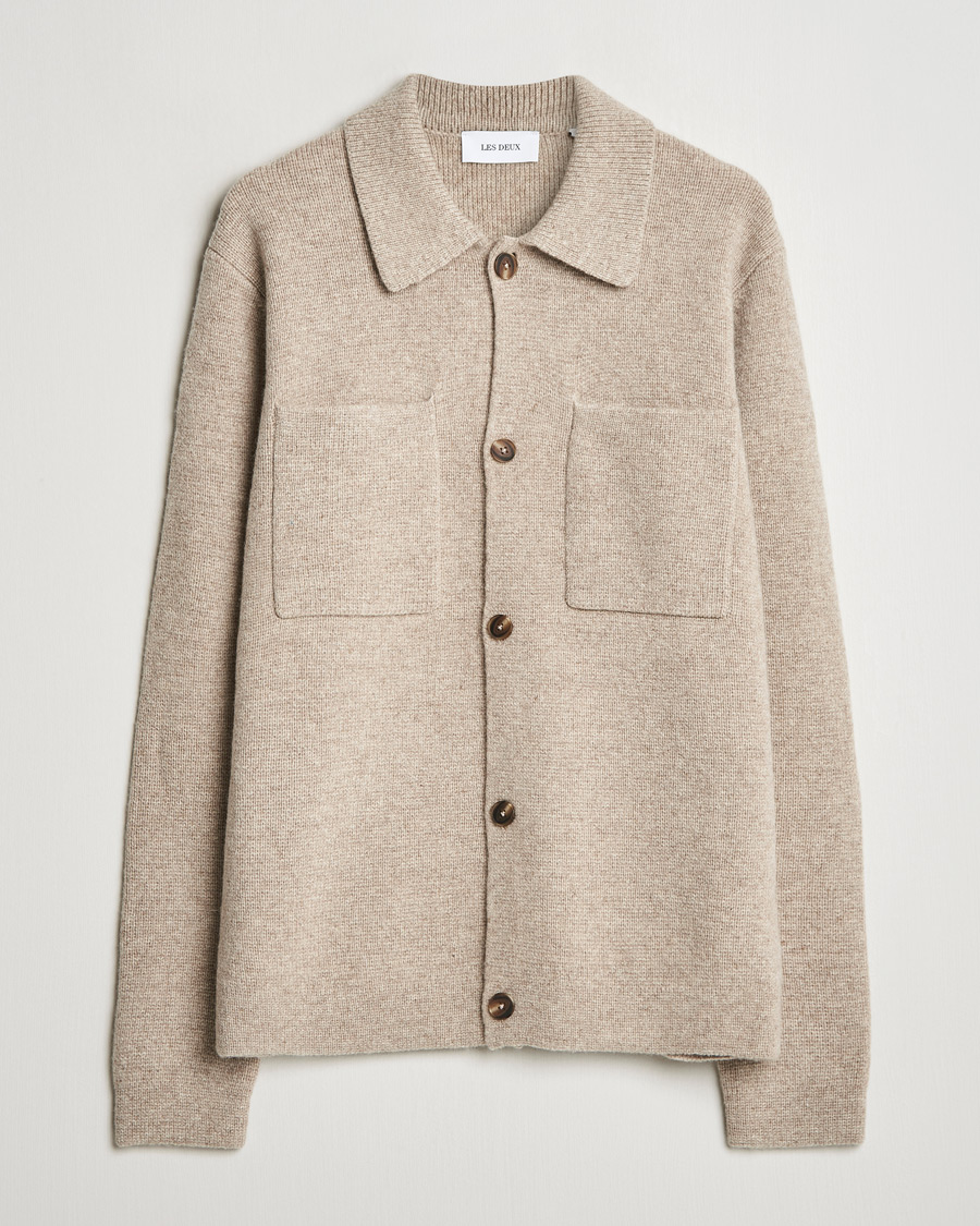 Herren | Hemden | LES DEUX | Fischer Milano Knitted Overshirt Sand Melange