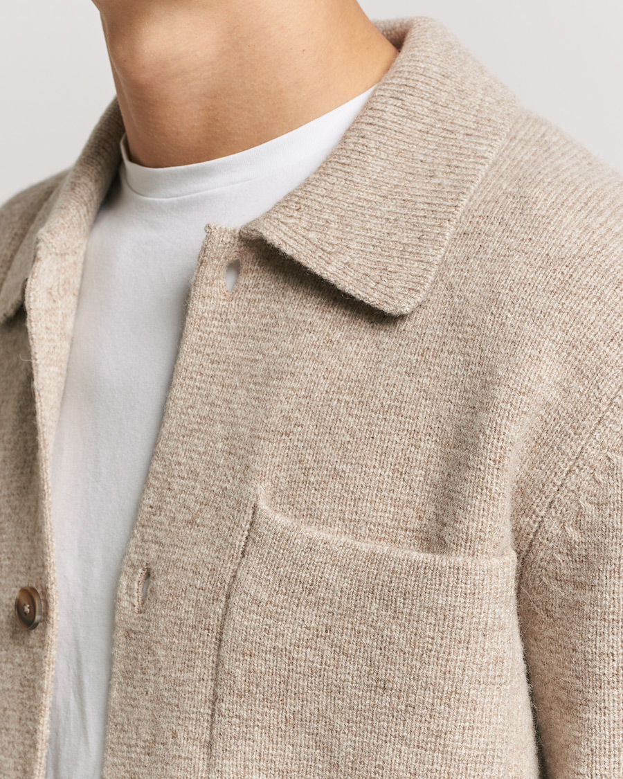 Herren | Hemden | LES DEUX | Fischer Milano Knitted Overshirt Sand Melange