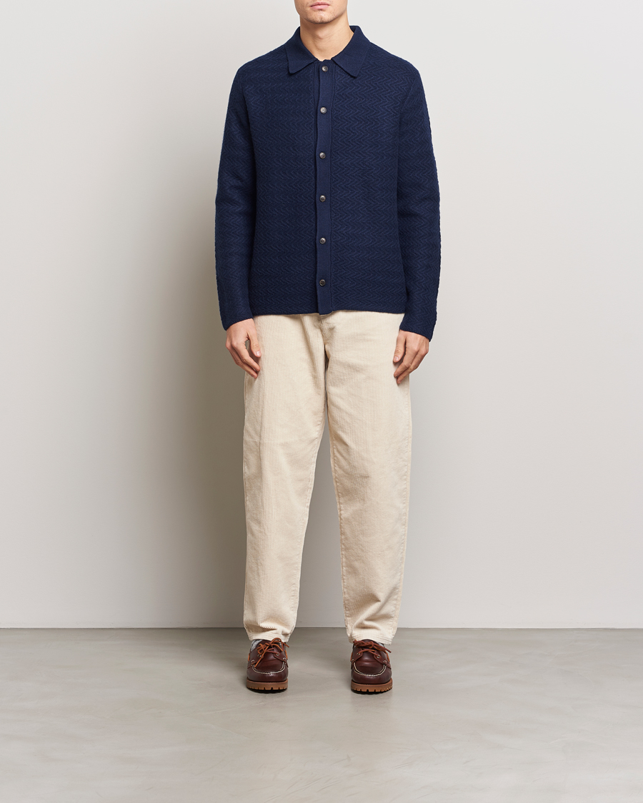 Herren | Pullover | LES DEUX | Finnegan Knit Shirt Cardigan Dark Navy