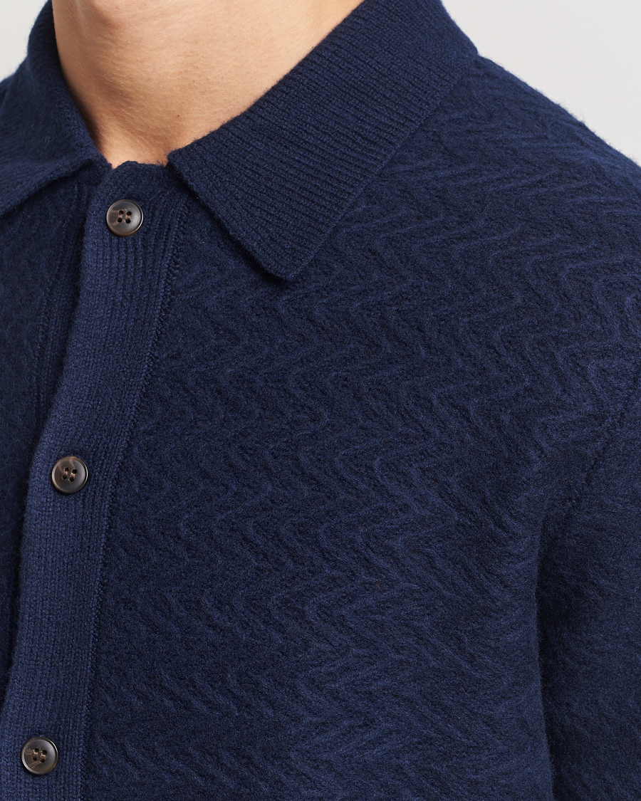 Herren | Pullover | LES DEUX | Finnegan Knit Shirt Cardigan Dark Navy