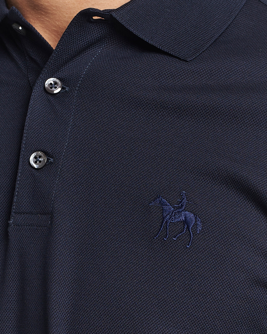 Herren | Pullover | Ralph Lauren Purple Label | Mercerized Cotton Long Sleeve Polo Chairman Navy