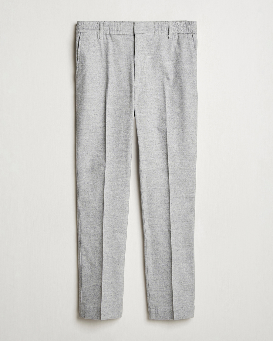 Herren | Hosen | NN07 | Billie Brushed Drawstring Trousers Light Grey Melange