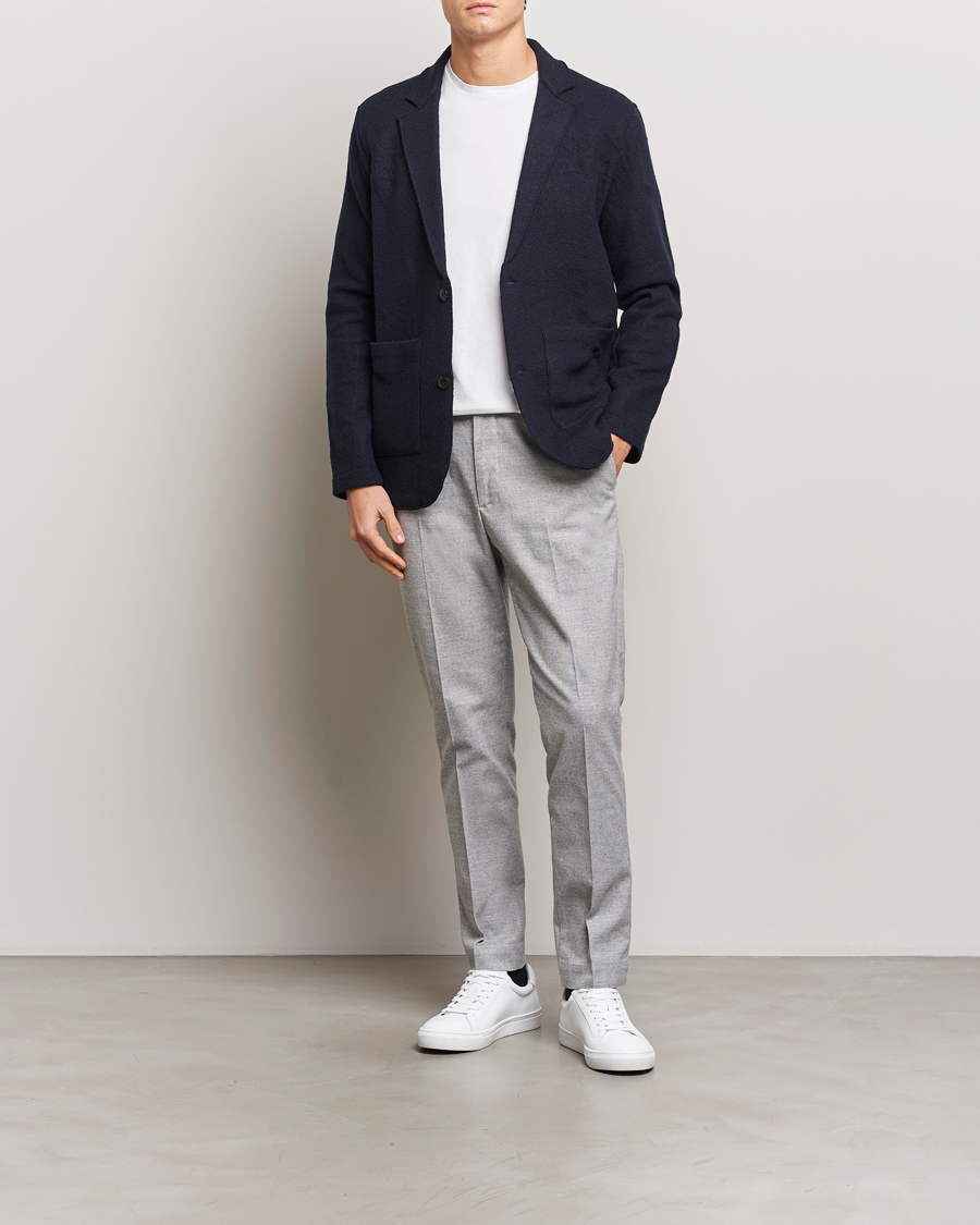 Herren | Hosen | NN07 | Billie Brushed Drawstring Trousers Light Grey Melange