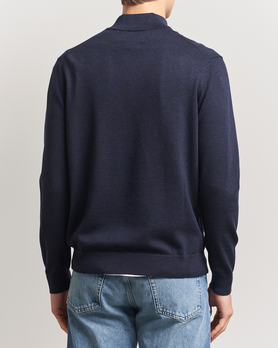 Herren | Pullover | NN07 | Sergio Merino Knitted Half Zip Navy Melange