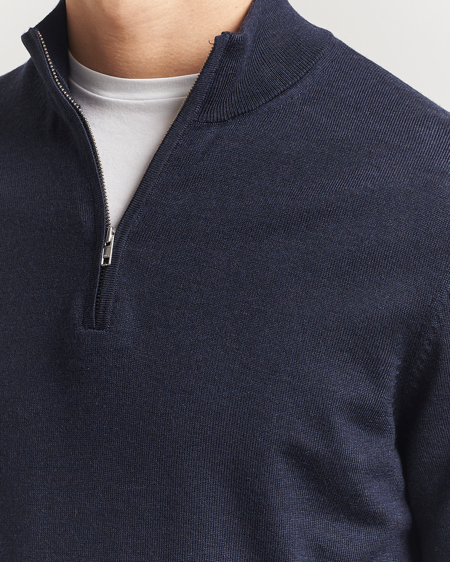 Herren | Pullover | NN07 | Sergio Merino Knitted Half Zip Navy Melange
