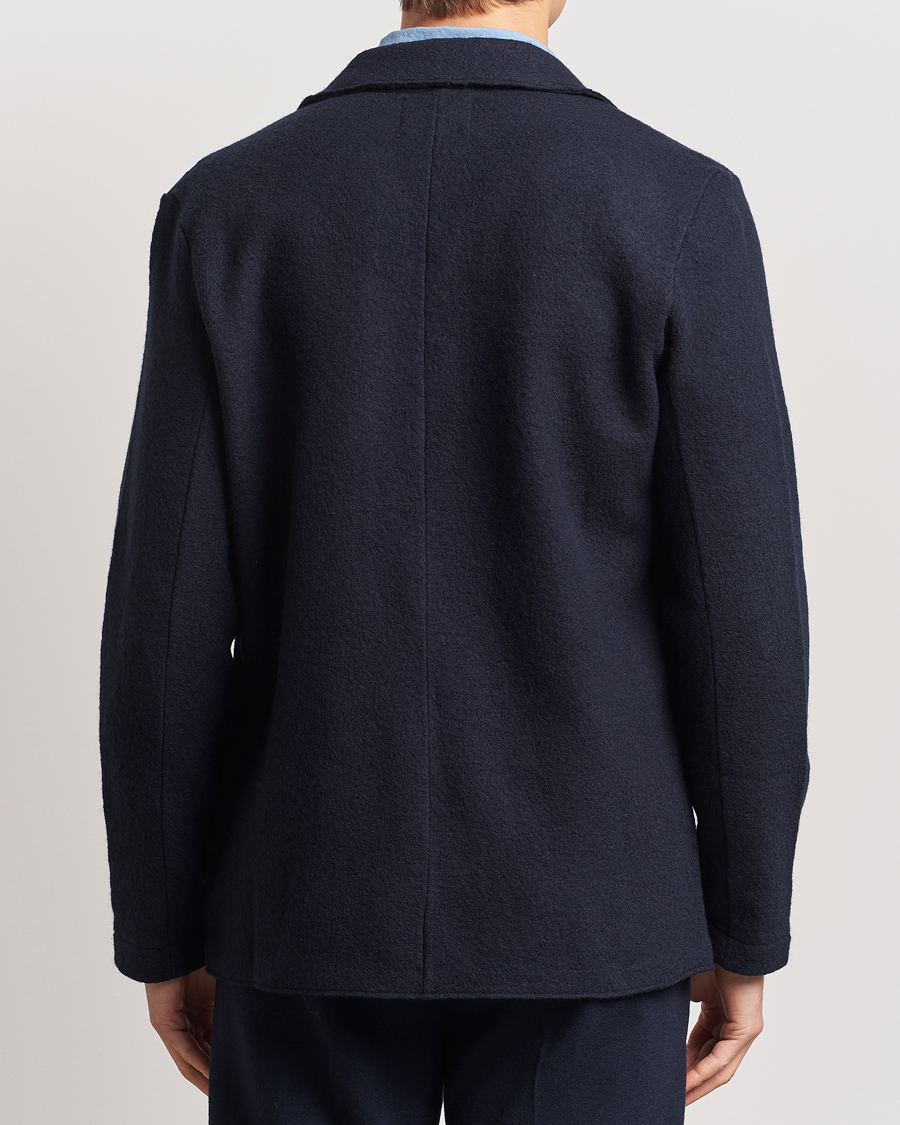 Herren | Sakkos | NN07 | Boiled Wool Knitted Blazer Navy Blue