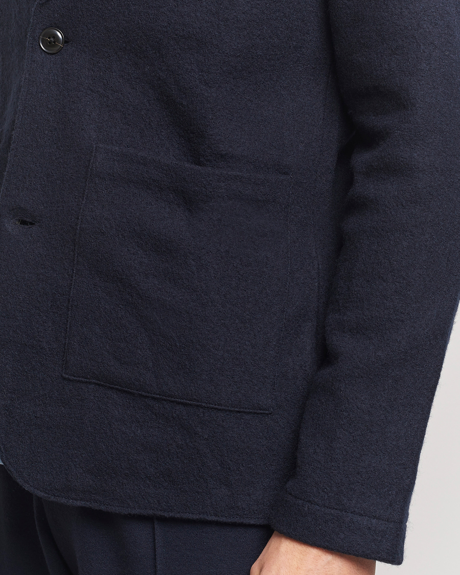 Herren | Sakkos | NN07 | Boiled Wool Knitted Blazer Navy Blue