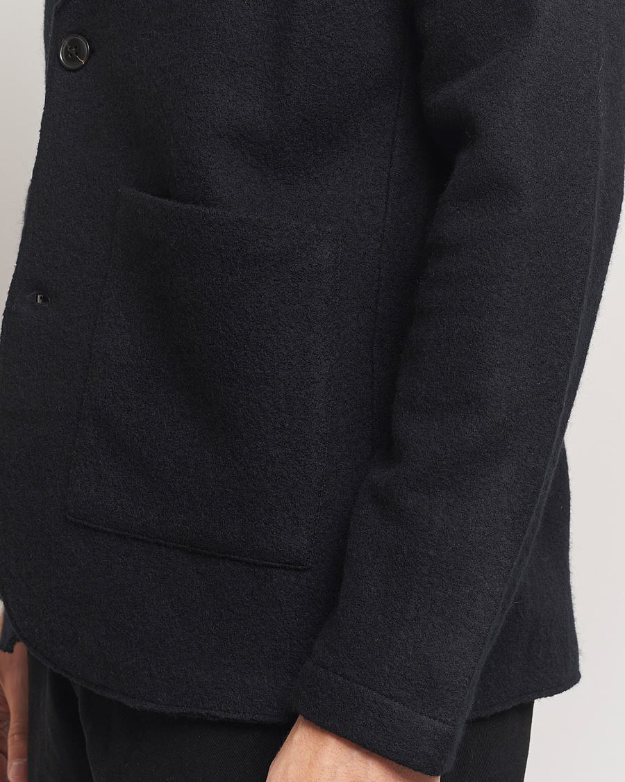 Herren | Sakkos | NN07 | Boiled Wool Knitted Blazer Black
