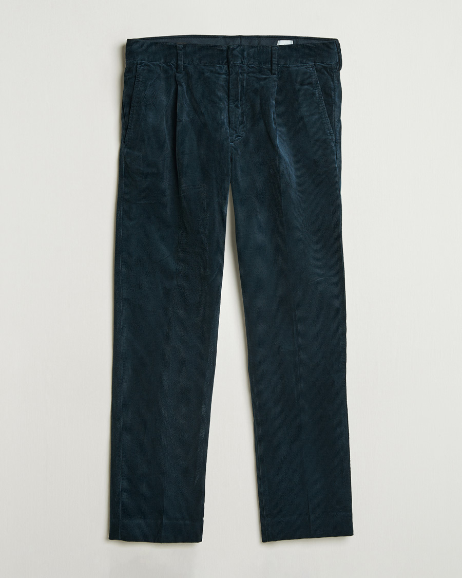 Herren | Hosen | NN07 | Bill Pleated Corduroy Pants Navy Blue