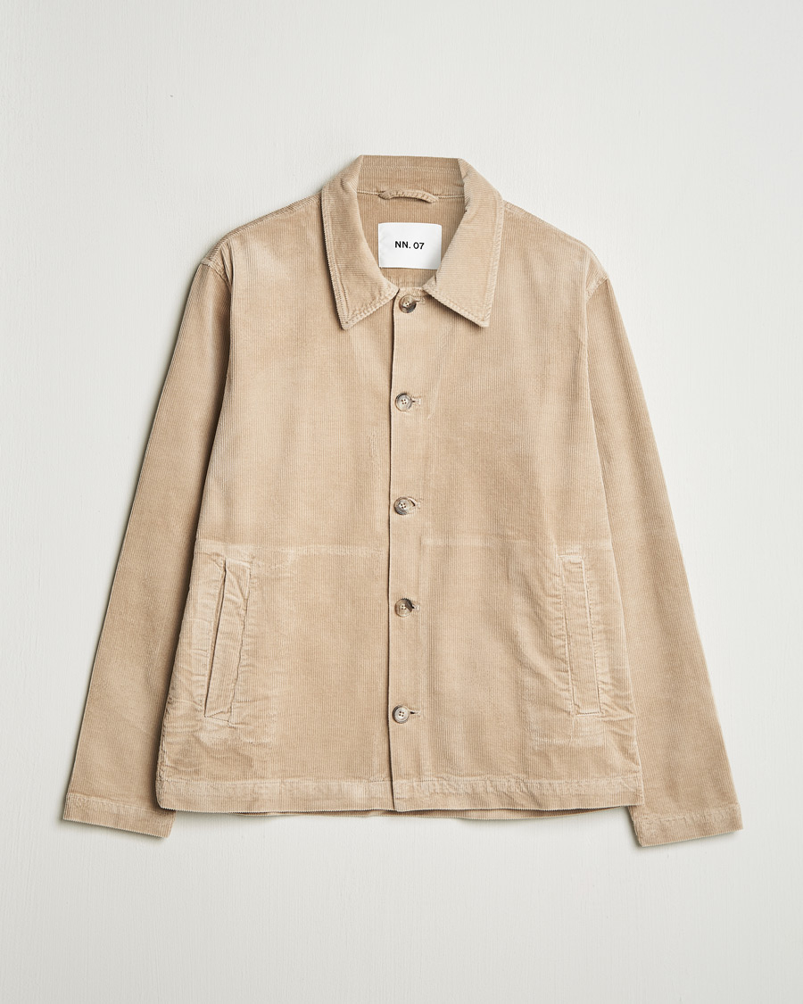 Herren | Hemden | NN07 | Zander Corduroy Overshirt White Peppar
