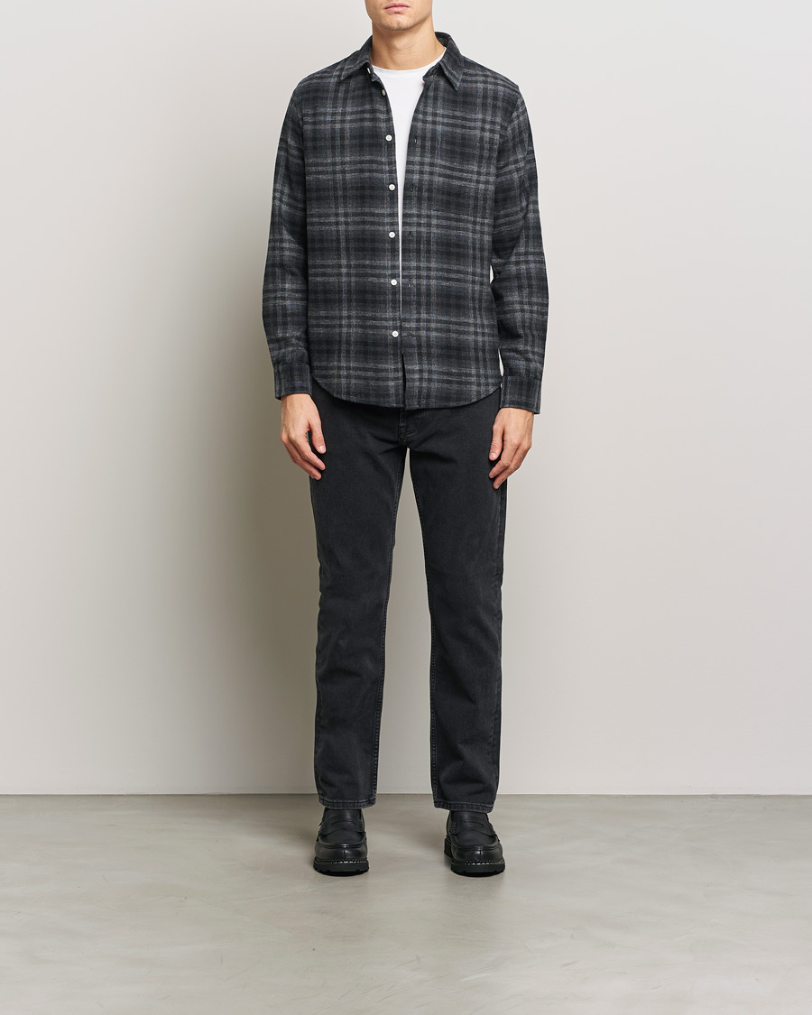 Herren | Hemden | NN07 | Arne Brushed Cotton Checked Shirt Grey/Black
