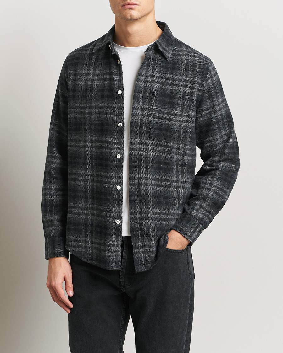Herren | Hemden | NN07 | Arne Brushed Cotton Checked Shirt Grey/Black