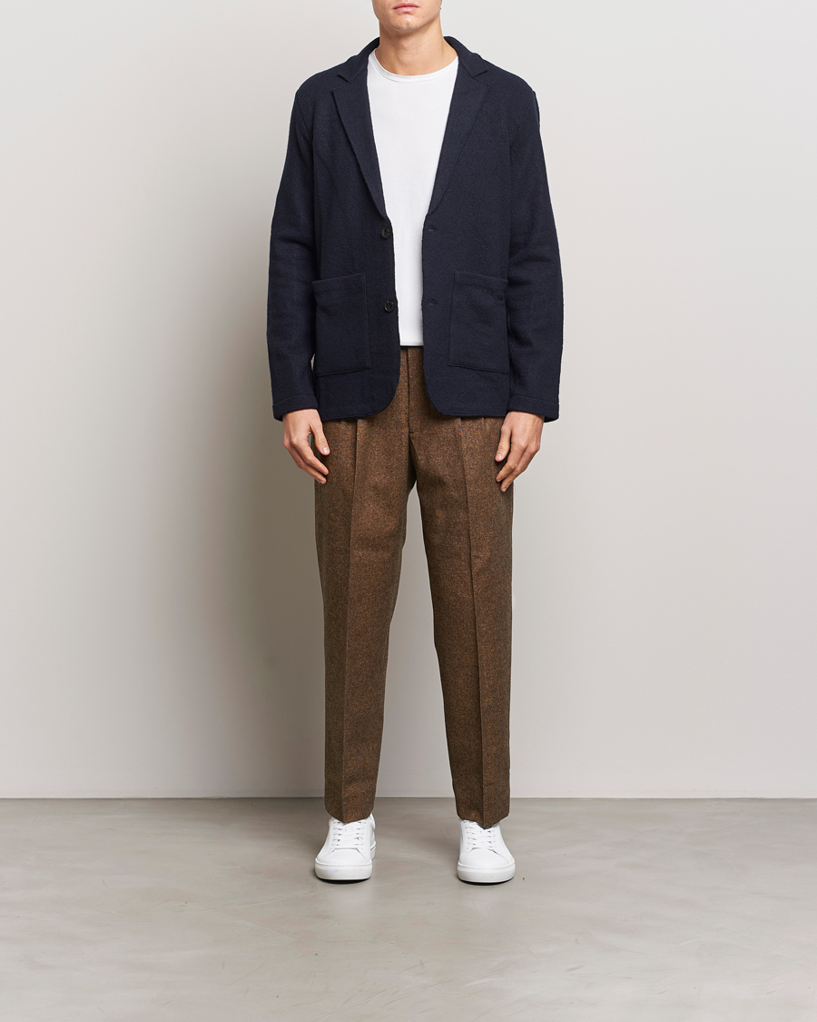 Herren | Hosen | NN07 | Fritz Wool Pleated Trousers Orange Brown