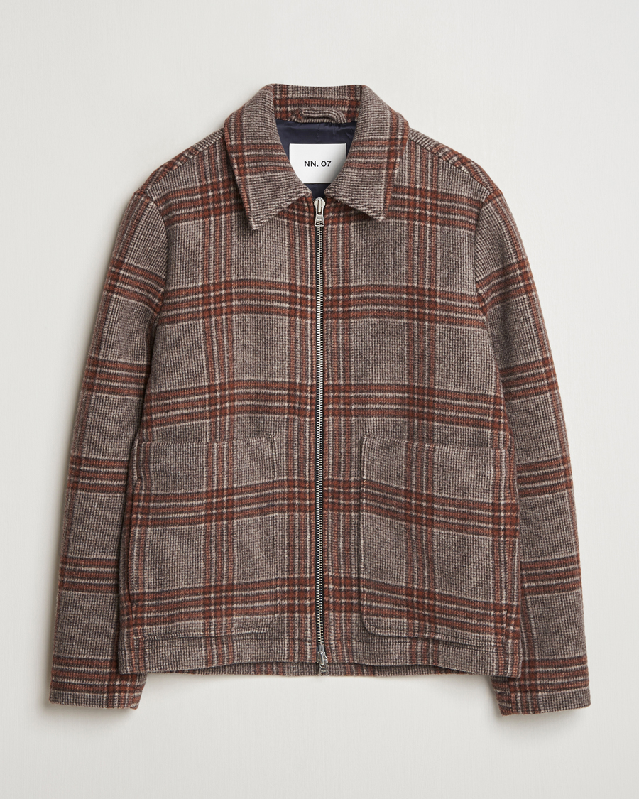 Herren | Jacken | NN07 | Gael Wool Checked Jacket Grey/Red