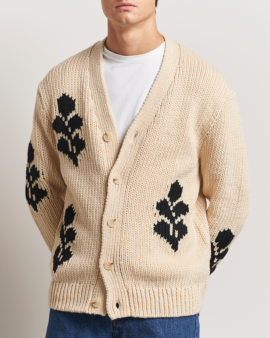 Herren | Pullover | NN07 | Mika Knitted Leaf Cardigan Ecru