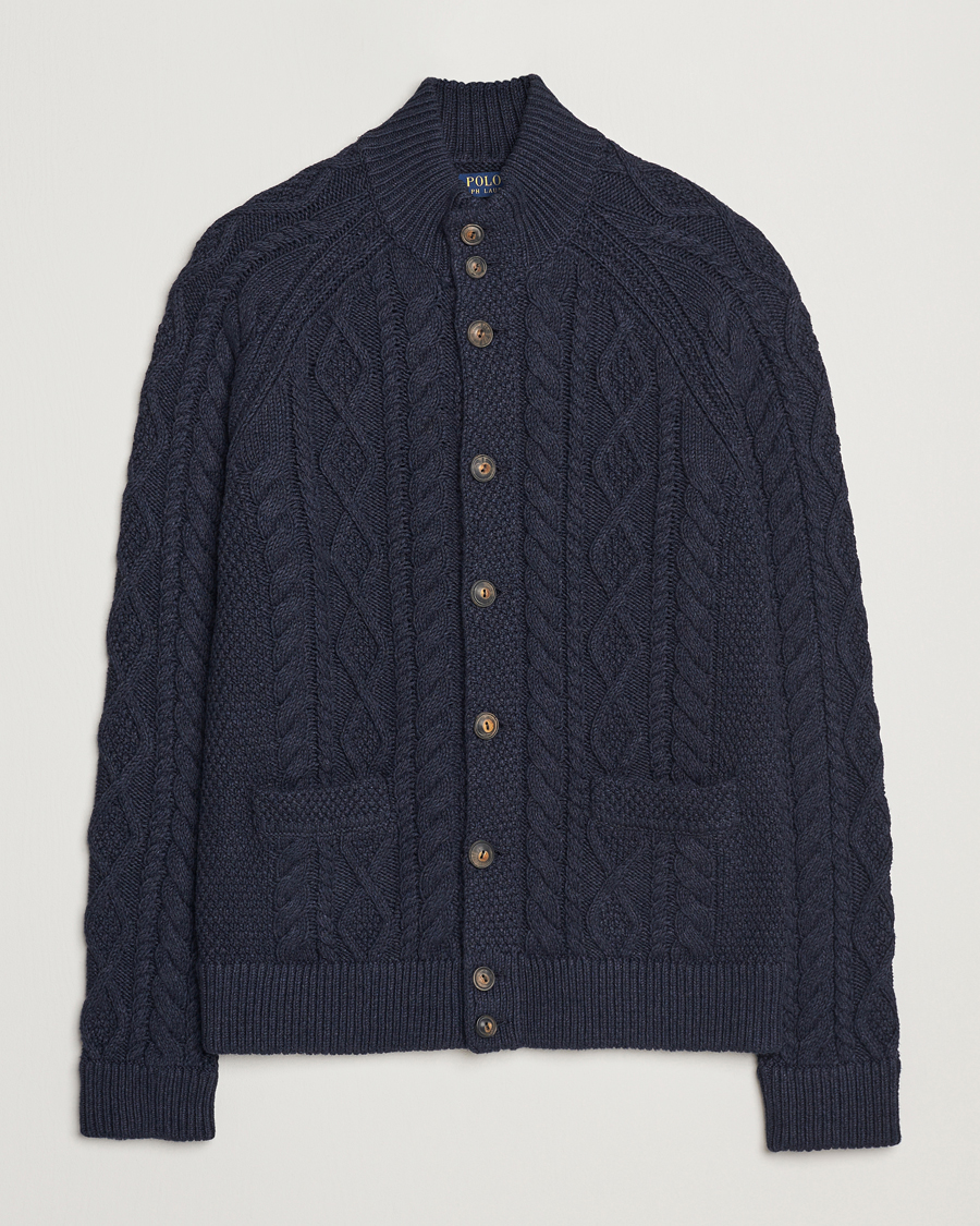 Herren | Pullover | Polo Ralph Lauren | Cotton Knitted Cardigan Navy Melange