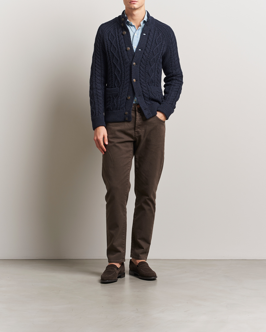 Herren | Pullover | Polo Ralph Lauren | Cotton Knitted Cardigan Navy Melange