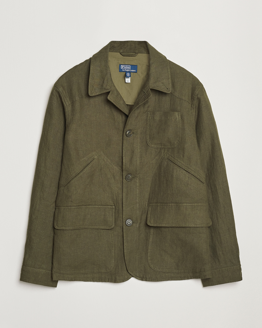 Herren | Jacken | Polo Ralph Lauren | Linen Herringbone Field Jacket Ranger Green