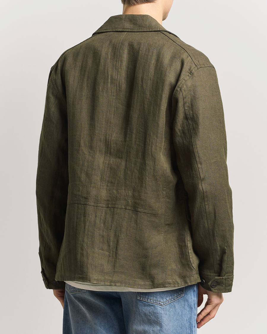 Herren | Jacken | Polo Ralph Lauren | Linen Herringbone Field Jacket Ranger Green