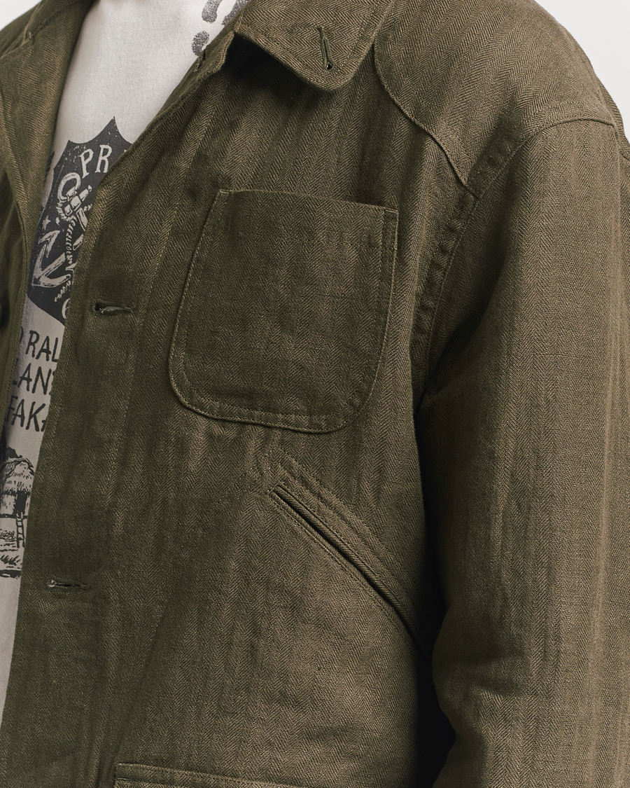 Herren | Jacken | Polo Ralph Lauren | Linen Herringbone Field Jacket Ranger Green