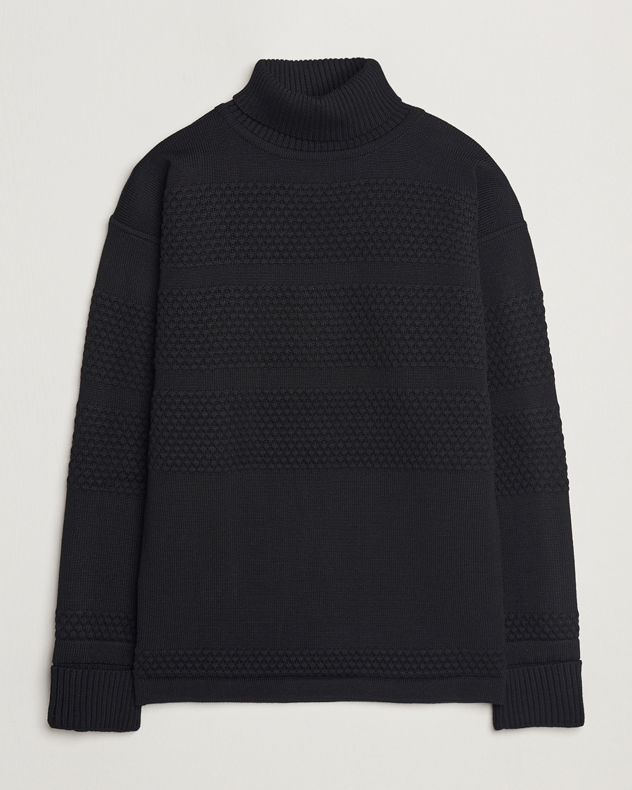 Herren | Pullover | S.N.S. Herning | Fisherman Wool Rollneck Sweater Black
