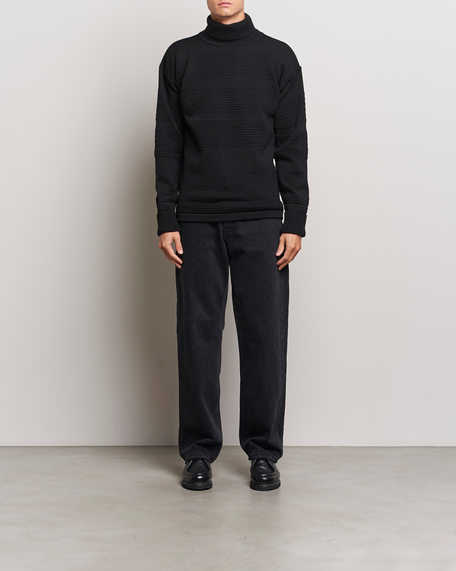 Herren | Pullover | S.N.S. Herning | Fisherman Wool Rollneck Sweater Black
