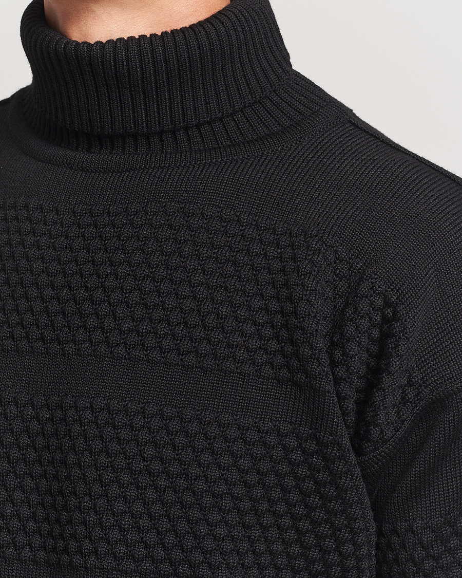 Herren | Pullover | S.N.S. Herning | Fisherman Wool Rollneck Sweater Black