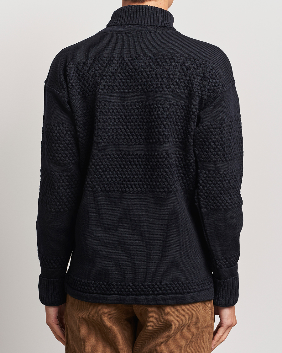 Herren | Pullover | S.N.S. Herning | Fisherman Wool Rollneck Sweater Navy Blue