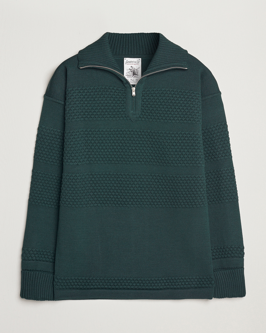 Herren | Pullover | S.N.S. Herning | Fisherman Wool Half Zip Sweater Thunder Green