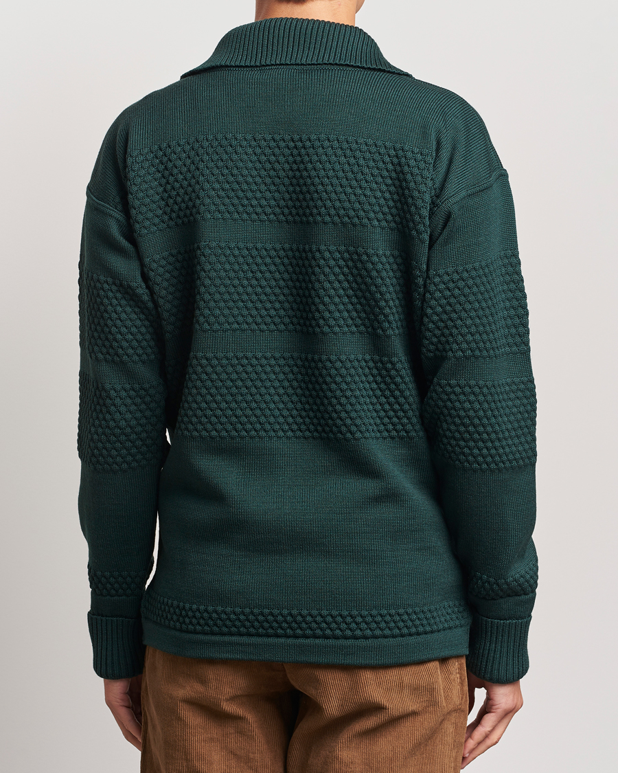 Herren | Pullover | S.N.S. Herning | Fisherman Wool Half Zip Sweater Thunder Green