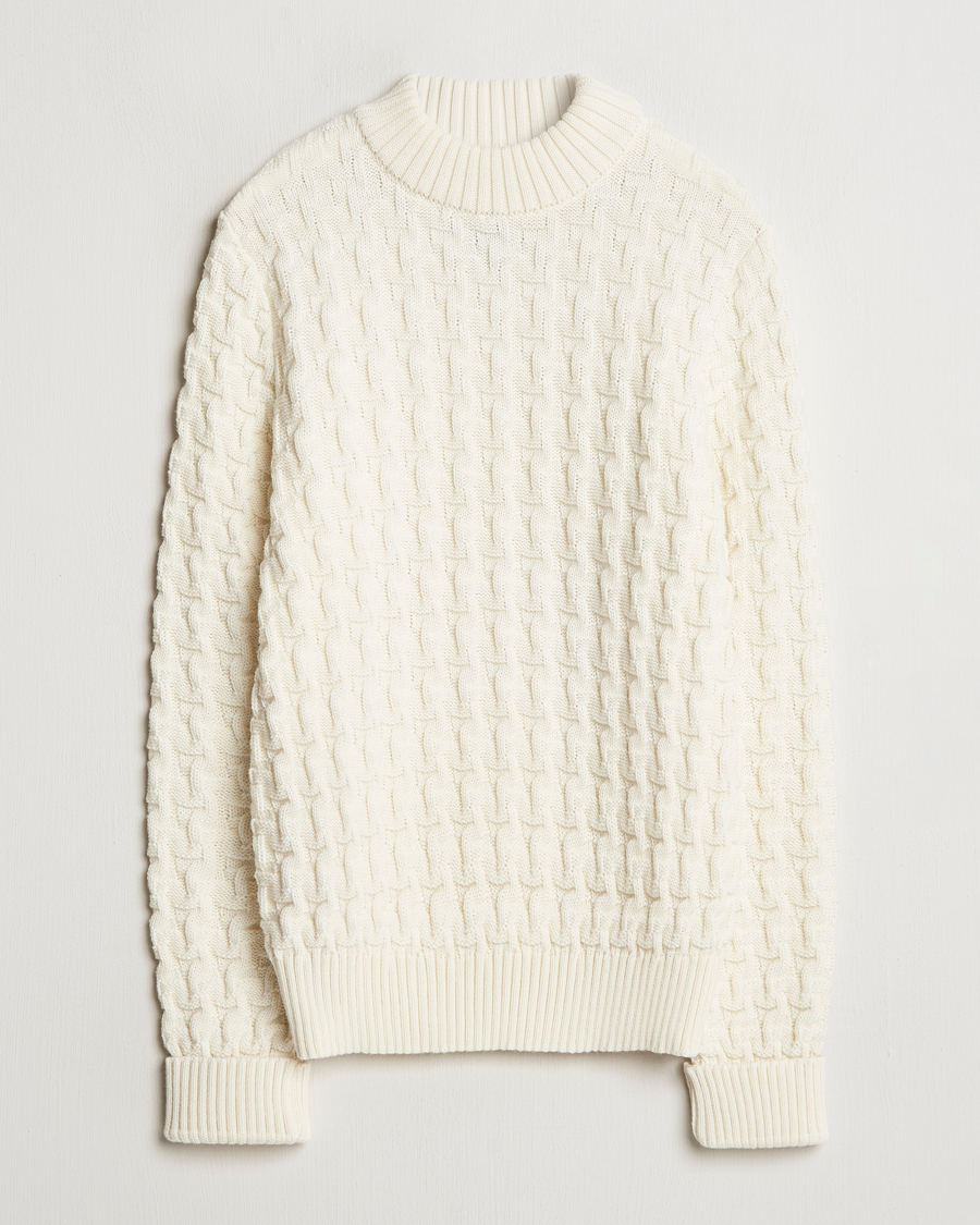 Herren | Pullover | S.N.S. Herning | Stark Wool Cable Knit Sweater Natural White