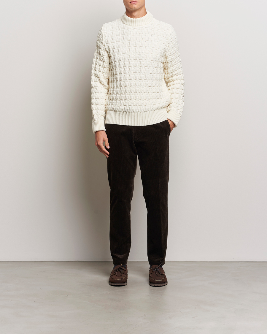 Herren | Pullover | S.N.S. Herning | Stark Wool Cable Knit Sweater Natural White