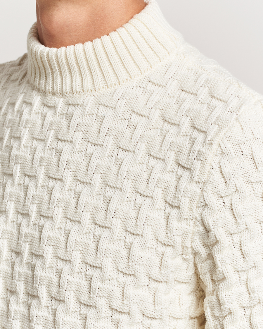 Herren | Pullover | S.N.S. Herning | Stark Wool Cable Knit Sweater Natural White