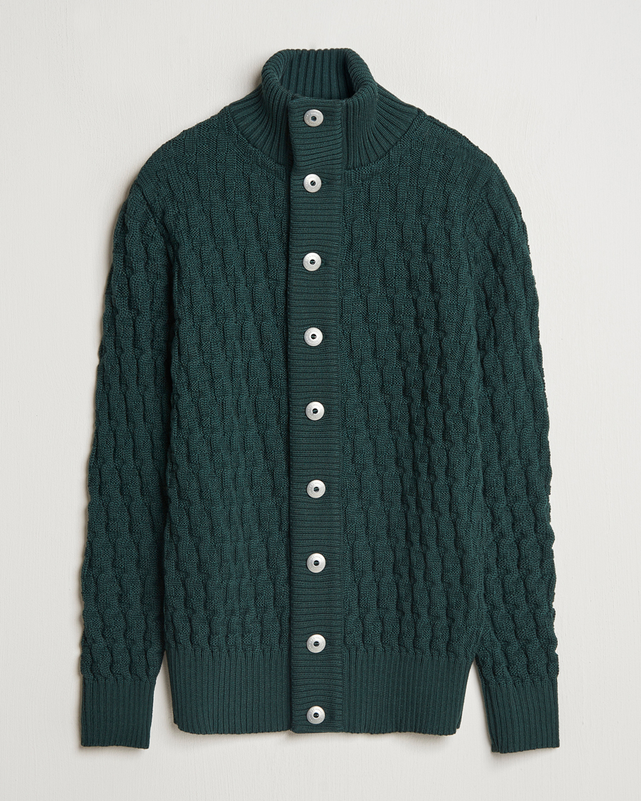 Herren | Pullover | S.N.S. Herning | Stark Wool Cable Knit Cardigan Thunder Green
