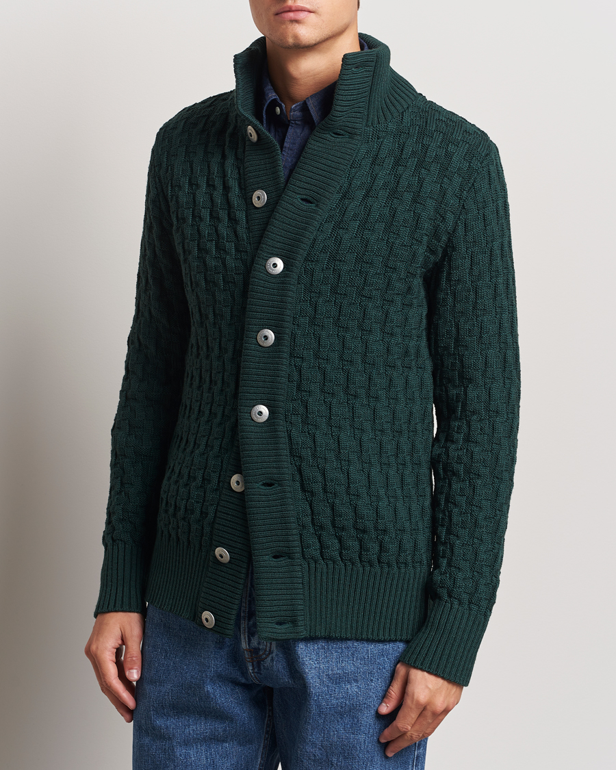 Herren | Pullover | S.N.S. Herning | Stark Wool Cable Knit Cardigan Thunder Green