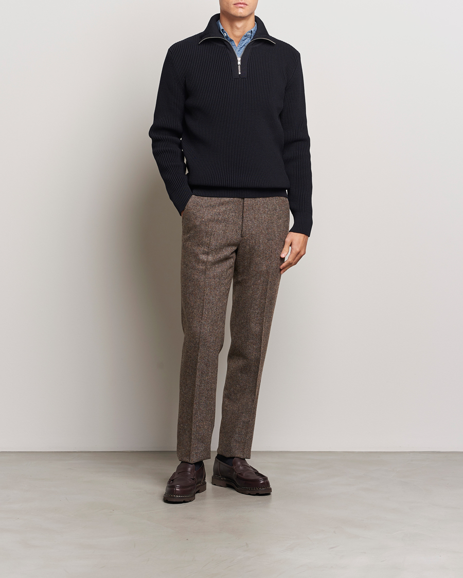 Herren | Pullover | S.N.S. Herning | Fender Wool Half Zip Navy Blue