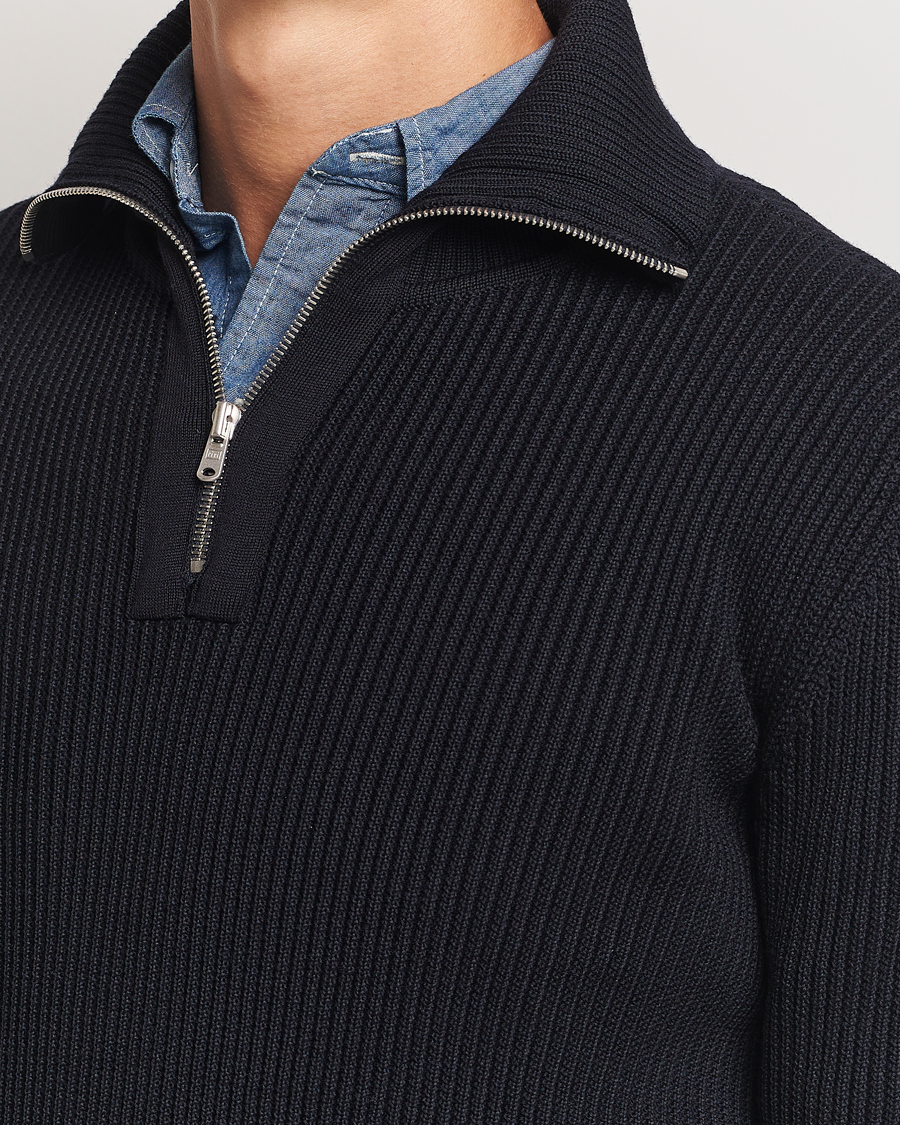 Herren | Pullover | S.N.S. Herning | Fender Wool Half Zip Navy Blue