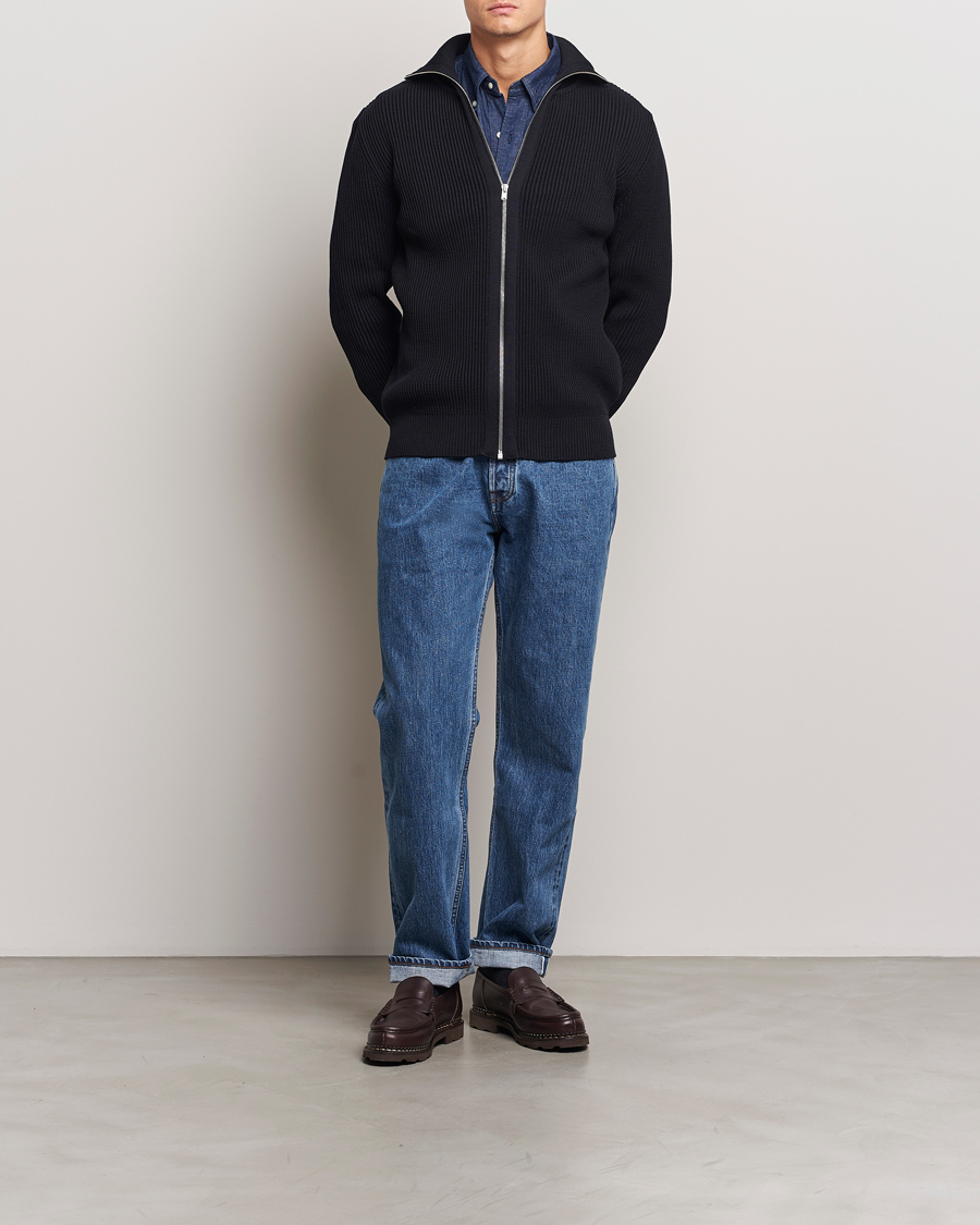 Herren | Pullover | S.N.S. Herning | Fender Wool Full Zip Navy Blue