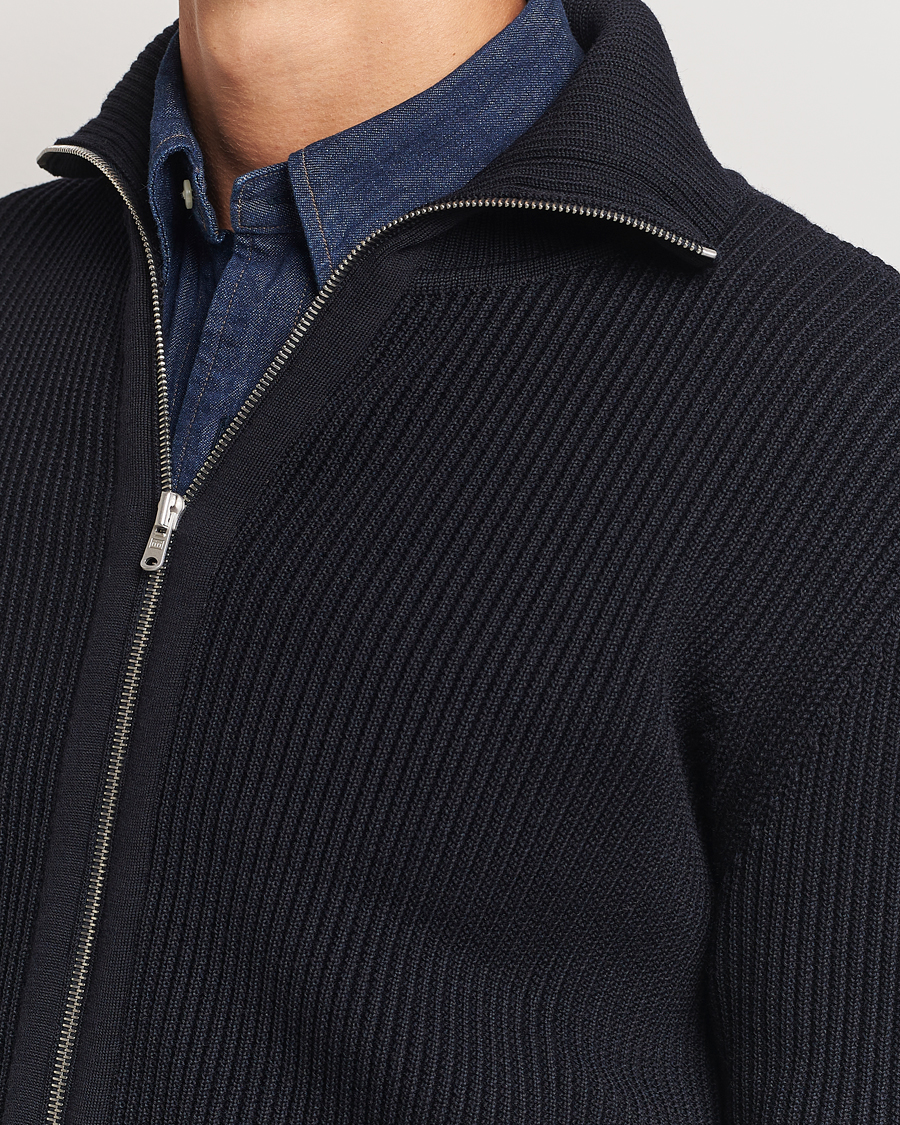 Herren | Pullover | S.N.S. Herning | Fender Wool Full Zip Navy Blue