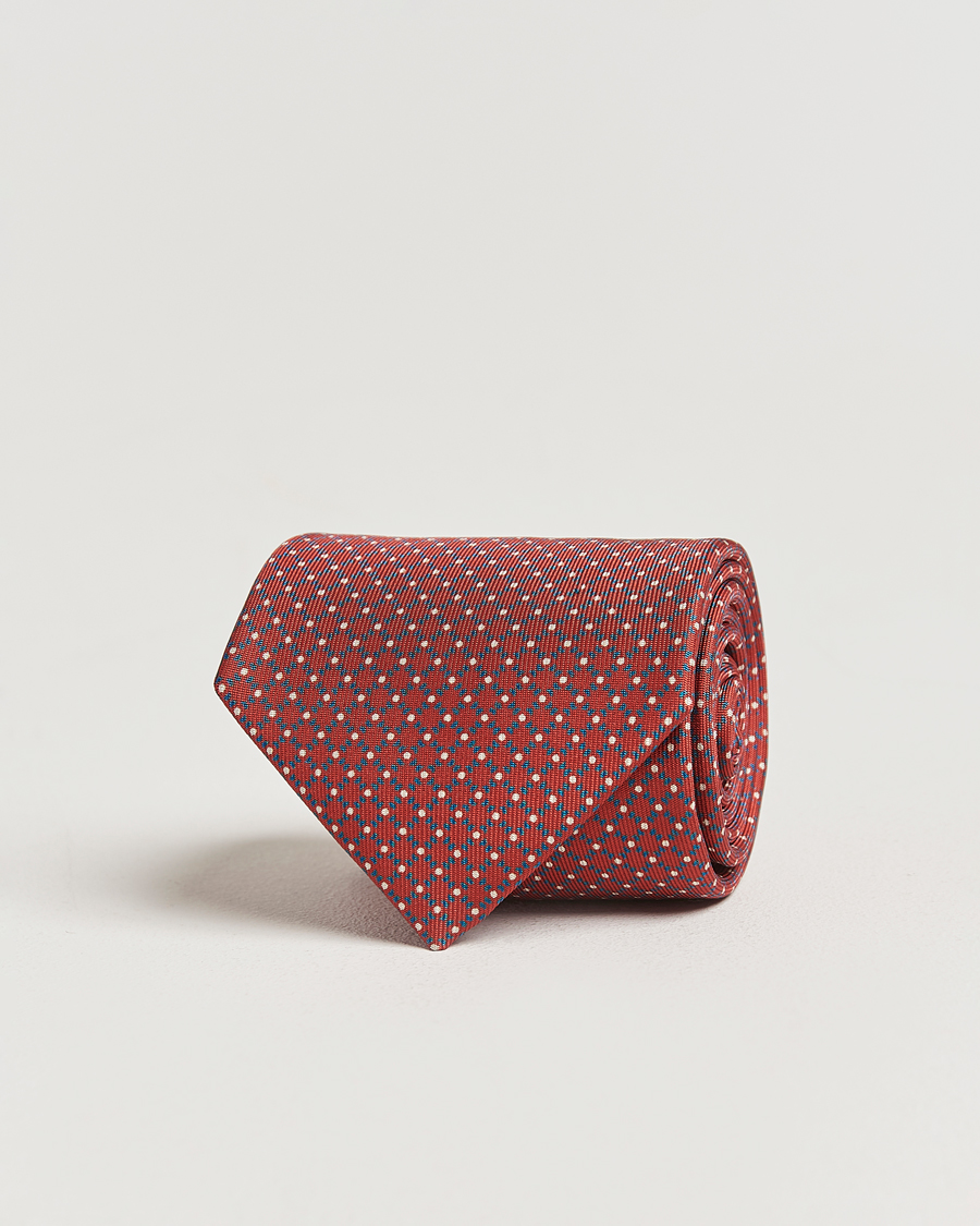 Herren | E. Marinella 3-Fold Printed Silk Tie Burgundy | E. Marinella | 3-Fold Printed Silk Tie Burgundy