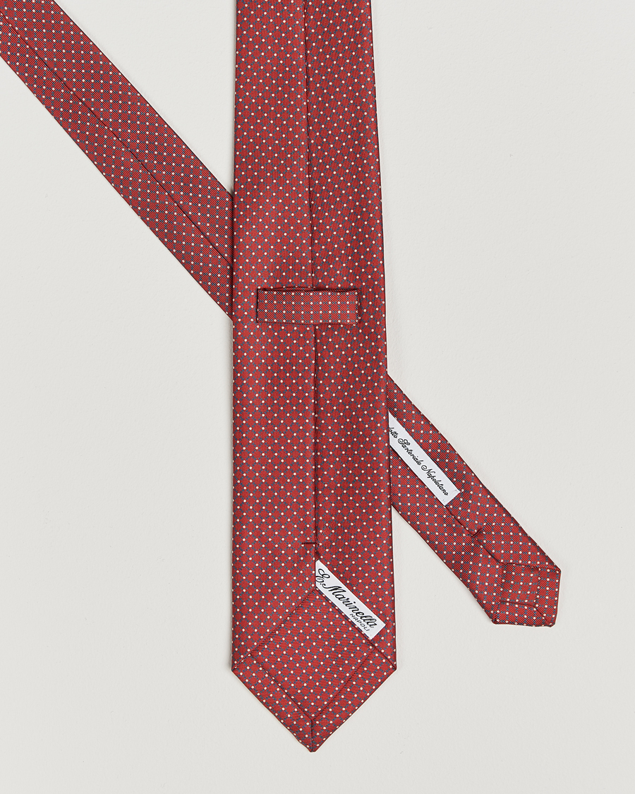 Herren | E. Marinella 3-Fold Printed Silk Tie Burgundy | E. Marinella | 3-Fold Printed Silk Tie Burgundy