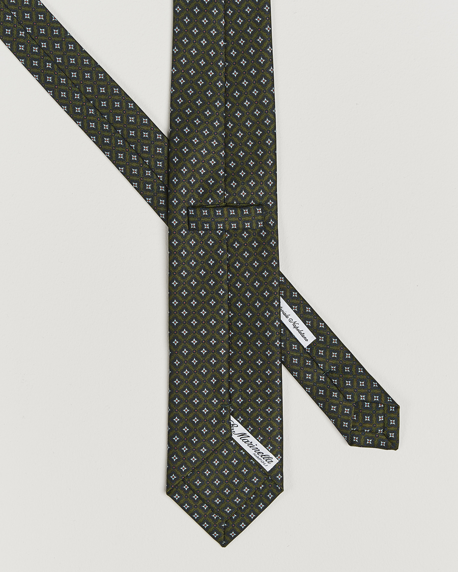Herren | E. Marinella 3-Fold Printed Silk Tie Dark Green | E. Marinella | 3-Fold Printed Silk Tie Dark Green