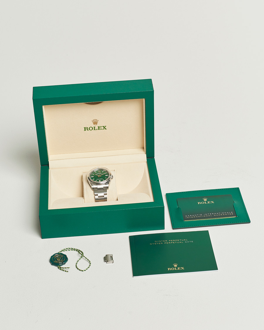 Herren | Rolex Pre-Owned Oyster Perpetual 36 126000 Steel Green Silver | Rolex Pre-Owned | Oyster Perpetual 36 126000 Steel Green Silver