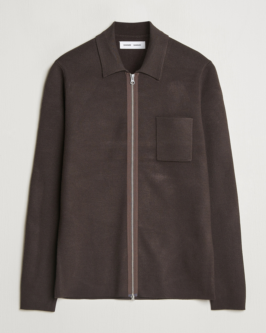 Herren | Pullover | Samsøe Samsøe | Guna Full Zip Turkish Coffee