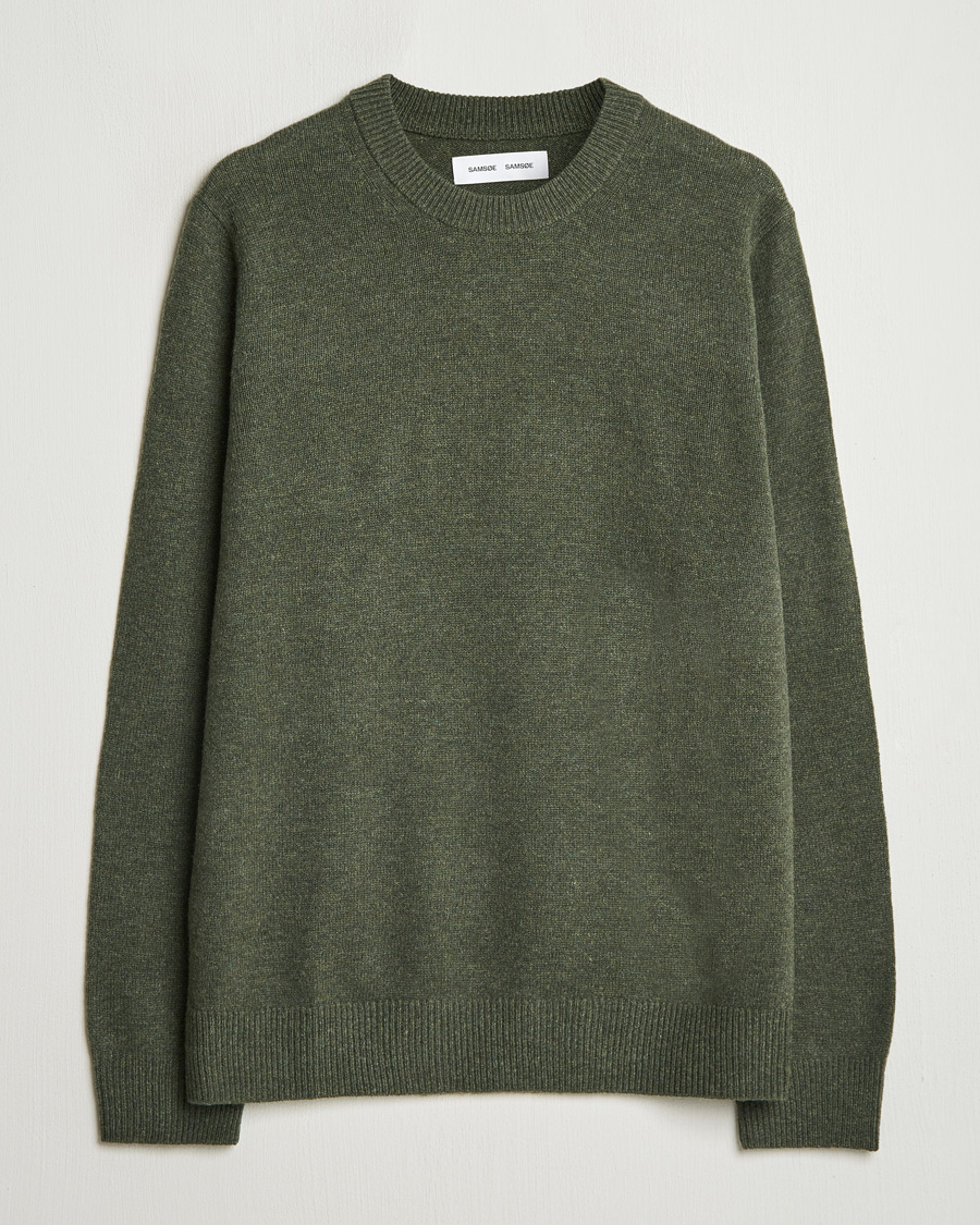 Herren | Pullover | Samsøe Samsøe | Isak Knitted Crew Neck Forest Night