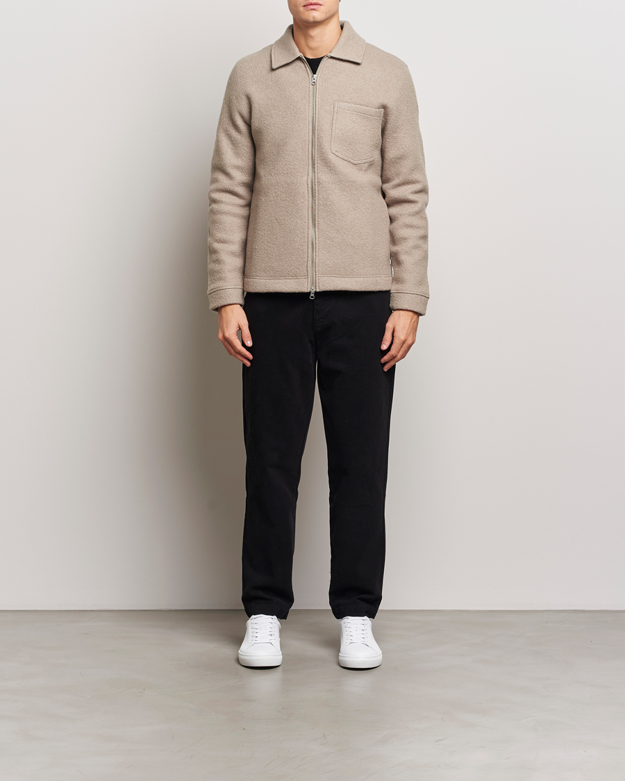 Herren | Pullover | Samsøe Samsøe | Hannes Boiled Wool Full Zip Seneca Rock